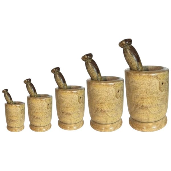 JIT WOODEN MORTAR PESTILE